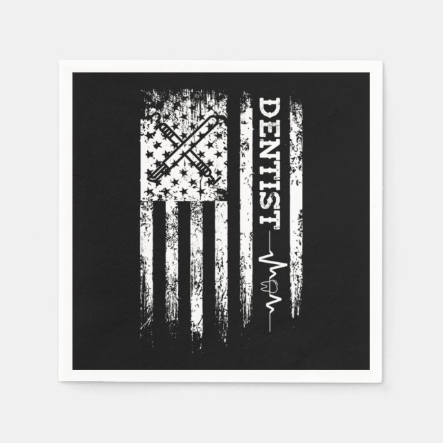 Dentist USA American Flag Dentistry Tooth Doctor G Napkin (Front)