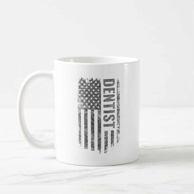 Dentist USA Flag Distressed design Mug (Left)