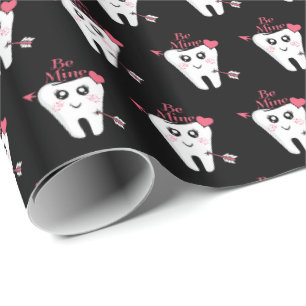 Dentist Valentine - Tooth Heart, Be Mine Wrapping Paper