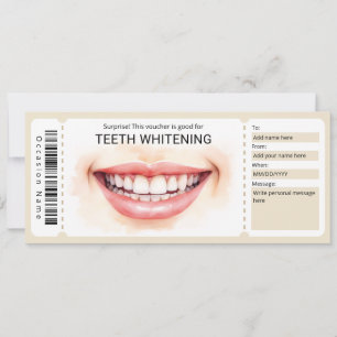 Dentist Voucher, Teeth Whitening Gift Certificate Invitation