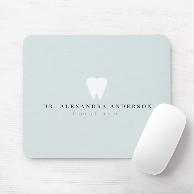 Dentist White Teeth Light Blue Mouse Pad (With Mouse)