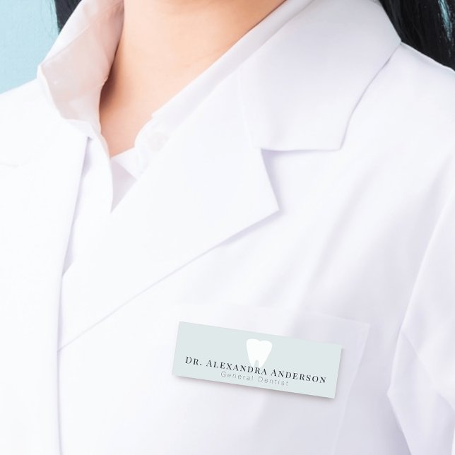 Dentist White Teeth Light Blue Name Tag (Creator Uploaded)