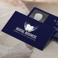 Dentist White Tooth Navy Blue Dental Care Photo