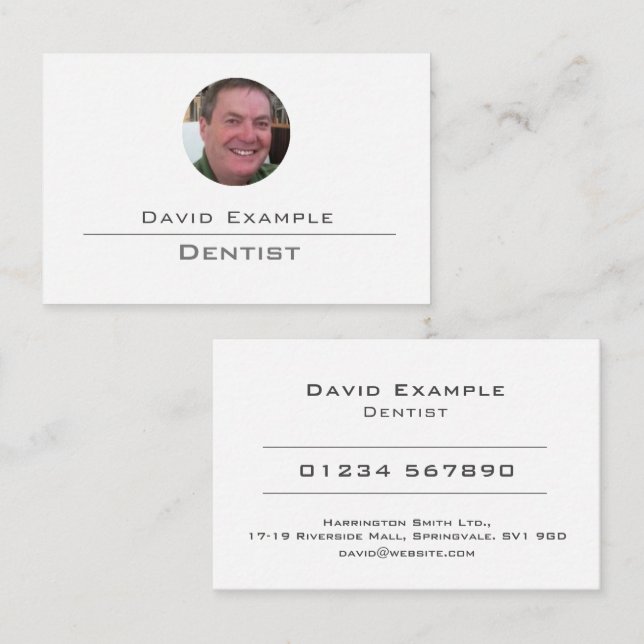 Dentist with Photo of Holder Business Card (Front/Back)