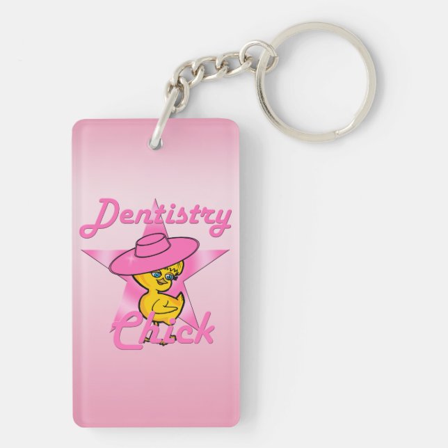 Dentistry Chick #8 Key Ring (Back)