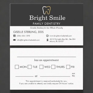 Dentistry Dentist Office Appointment Reminder Business Card