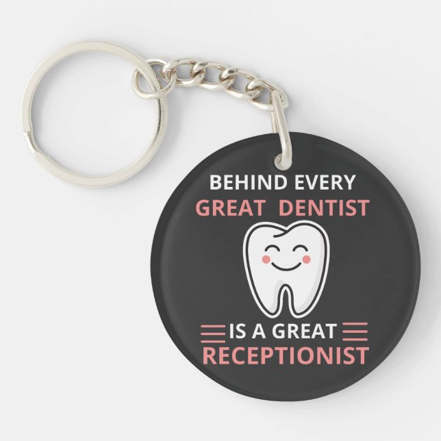 Dentistry Funny Women's Tooth Graphic Dental Key Ring (Front)