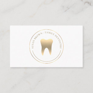 Dentistry Gold Teeth Logo Business Card