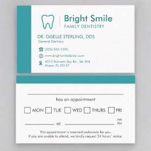 Dentistry Professional Appointment Reminder Card