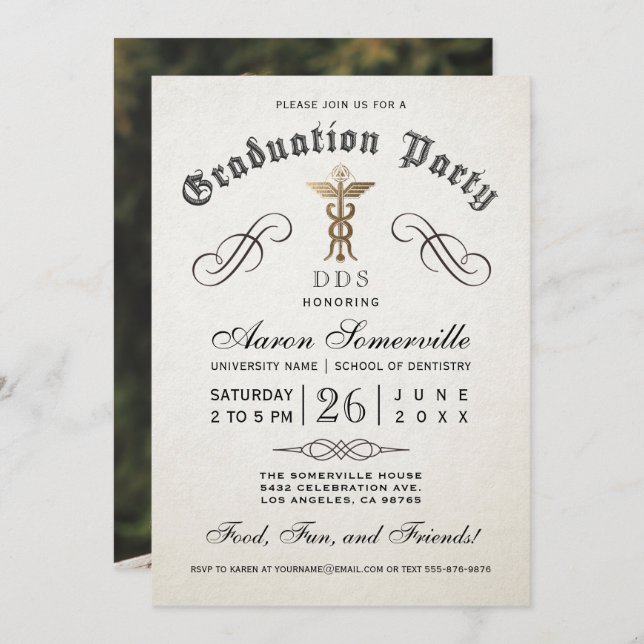 Dentistry School Graduation Invitations (Front/Back)
