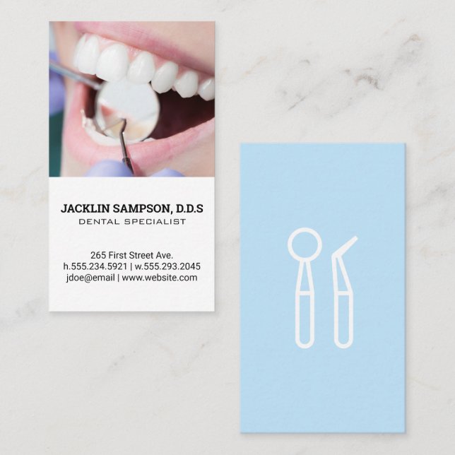 Dentistry | Teeth Examination Business Card (Front/Back)