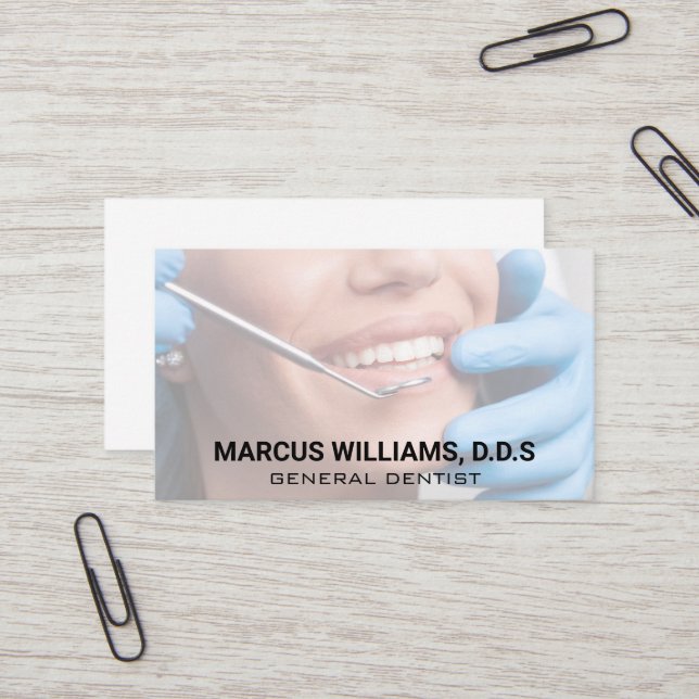 Dentistry | Teeth Examination Business Card (Front/Back In Situ)