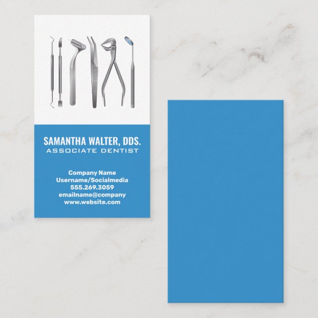 Dentistry Tools Icon | Associate Dentist Business Card (Front/Back)