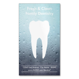Dentistry Water Drops Magnetic Business Card
