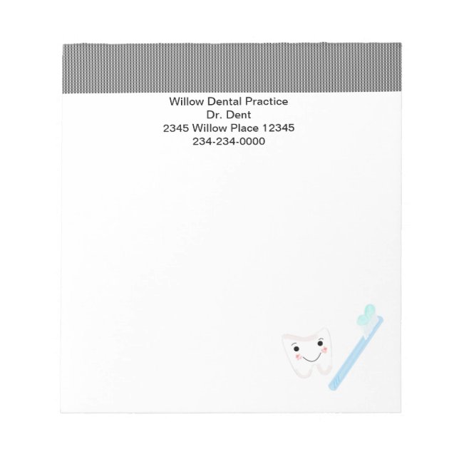 Dentists Dental Office Notepads (Front)