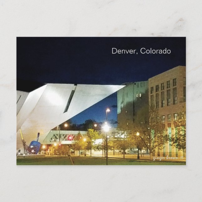 Denver Art Museum, New And Old Postcard (Front)