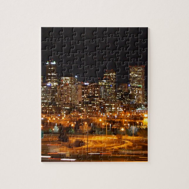 Denver at night jigsaw puzzle (Vertical)