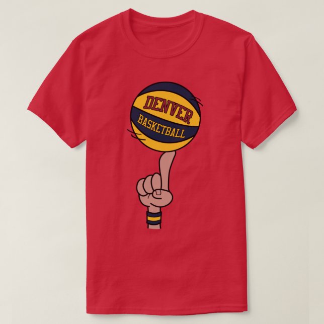 Denver Basketball Finger Spin T-Shirt (Design Front)