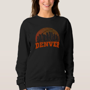 Denver Basketball Skyline Cityscape Retro Vintage Sweatshirt