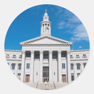 Denver City and County Building Entrance Classic Round Sticker