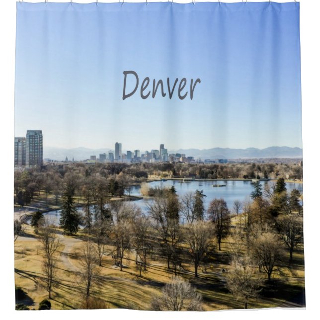Denver City and Mountains Colorado Shower Curtain (Front)