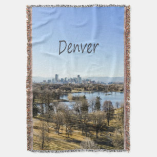 Denver City and Mountains Colorado Throw Blanket