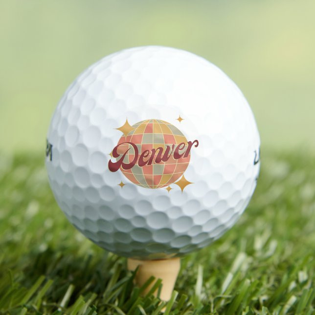 Denver City Colorado USA golf golfing retro Golf Balls (Creator Uploaded)