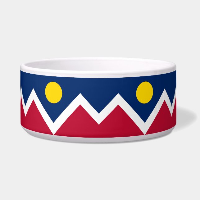 Denver City Flag Pet Bowl (Front)
