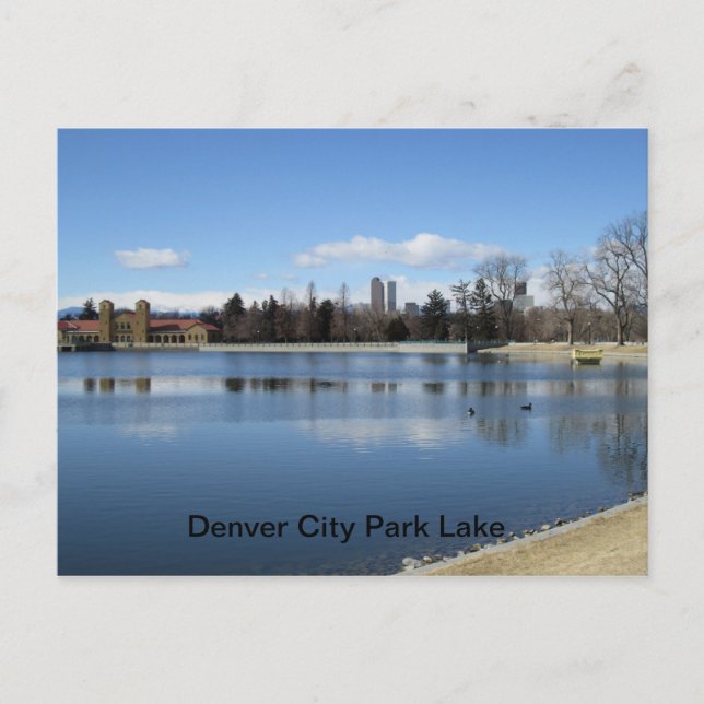Denver City Park Lake Postcard (Front)