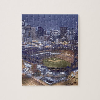 Denver City Skyline and Coors Field at Night Jigsaw Puzzle