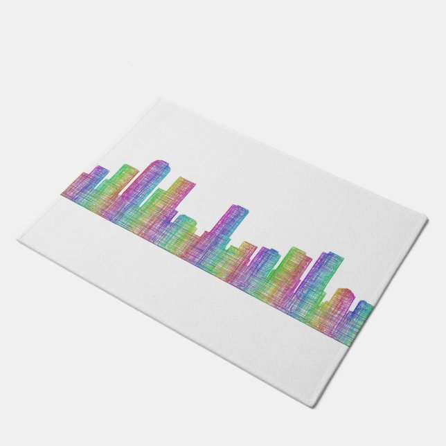 Denver city skyline doormat (Angled)