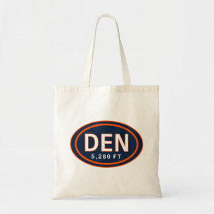 Denver CO 5,280 FT Blue and Orange Tote Bag