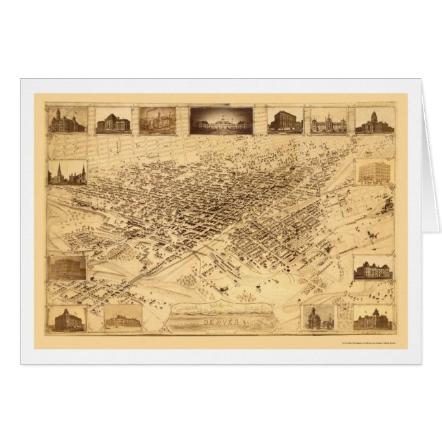 Denver, CO Panoramic Map - 1881 (Front Horizontal)