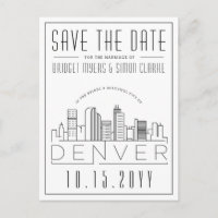 Denver, Co | Stylised Skyline Save the Date