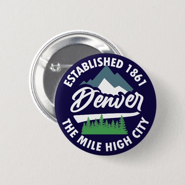 Denver,Colorado 6 Cm Round Badge (Front & Back)