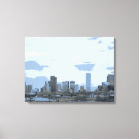Denver Colorado artistic skyline canvas print