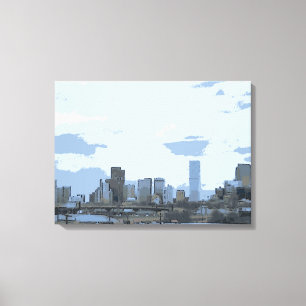 Denver Colorado artistic skyline canvas print