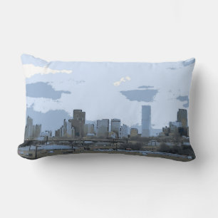 Denver Colorado artistic skyline throw pillow