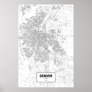 Denver, Colorado (black on white) Poster