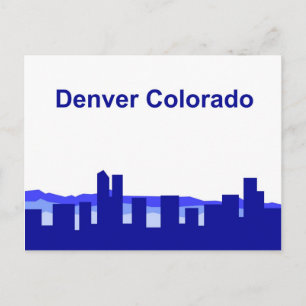 Denver Colorado - Blue Postcard