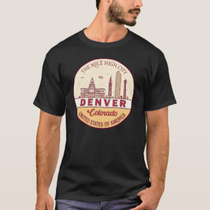 Denver Colorado City Skyline Emblem T-Shirt