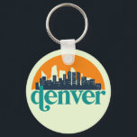Denver Colorado City Skyline Retro Cityscape Art Key Ring<br><div class="desc">Vintage and retro city design with beautiful skyline, tourist attraction and cityscape art. Cool skyscraper and building silhouette illustration merchandise for tourist and traveller. Perfect as souvenir to bring back home when travelling around the world. Save the memory of your travel and vacation with family and friends. Background colour can...</div>