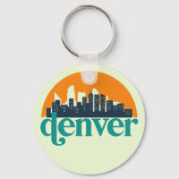 Denver Colorado City Skyline Retro Cityscape Art