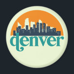 Denver Colorado City Skyline Retro Cityscape Art Magnet<br><div class="desc">Vintage and retro city design with beautiful skyline, tourist attraction and cityscape art. Cool skyscraper and building silhouette illustration merchandise for tourist and traveller. Perfect as souvenir to bring back home when travelling all around the world. Save the memory of your travel and vacation with family and friends. Background colour...</div>