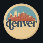 Denver Colorado City Skyline Vintage Cityscape Magnet<br><div class="desc">Vintage and retro city design with beautiful skyline, tourist attraction and cityscape art. Cool skyscraper and building silhouette illustration merchandise for tourist and traveller. Perfect as souvenir to bring back home when travelling all around the world. Save the memory of your travel and vacation with family and friends. Background colour...</div>