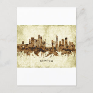 Denver Colorado Cityscape Holiday Postcard