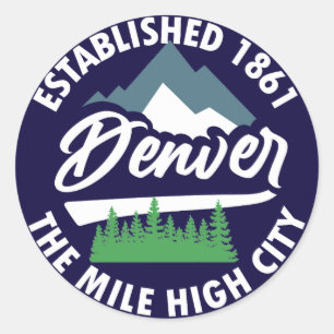 Denver,Colorado Classic Round Sticker