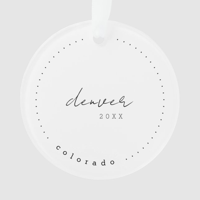 Denver, Colorado CO Travel United States Simple Ornament (Front)