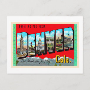 Denver Colorado CO Vintage Large Letter Postcard
