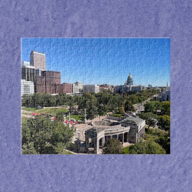 Denver Colorado Downtown Landscape Jigsaw Puzzle (A puzzle of downtown Denver, Colorado including the state capitol building.)